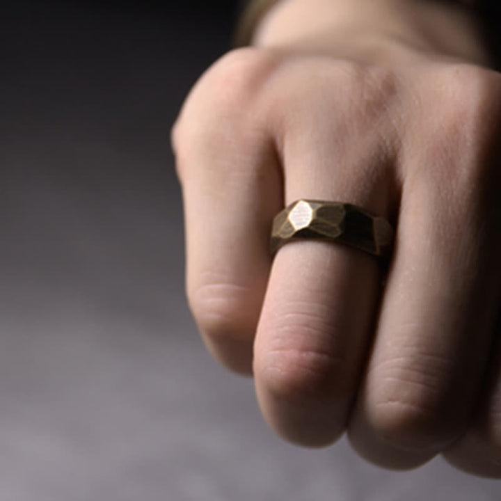 Bague de richesse en cuivre au design simple et tibétain avec Buddha Stones - image 11