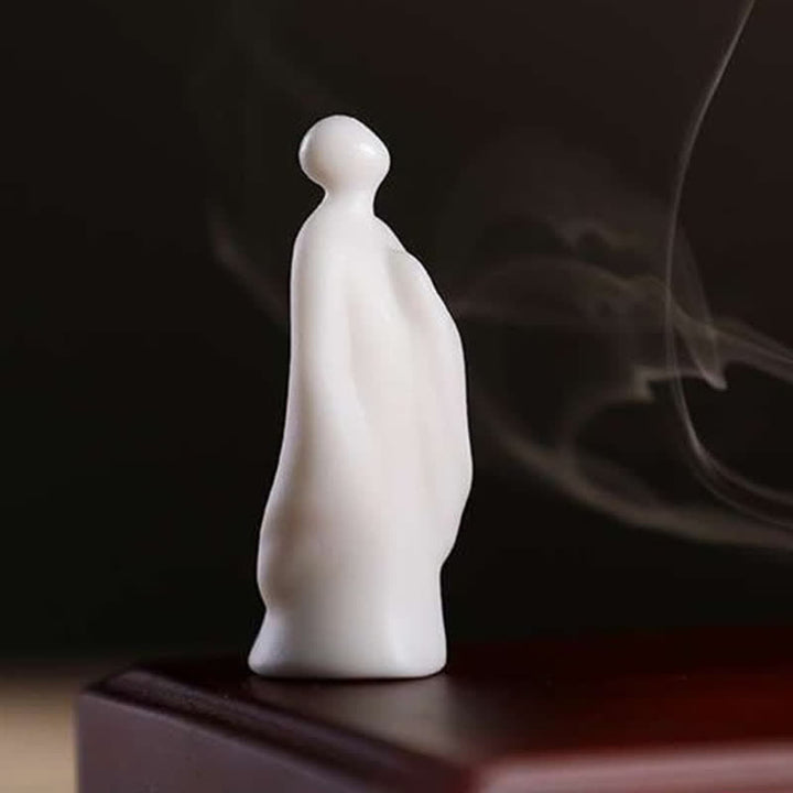 Brûleur d'encens en céramique avec bénédiction du lotus tibétain