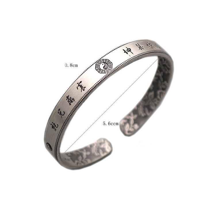 Bracelet d'équilibre Bagua Yin Yang en argent sterling 999 Buddha Stones