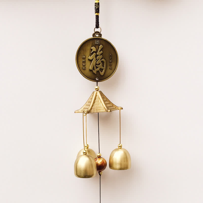 Buddha Stones Lettre de bénédiction Éléphant Bagua Pièce de bon augure Tenture murale Carillon Cloche Décoration de maison faite à la main - image 1