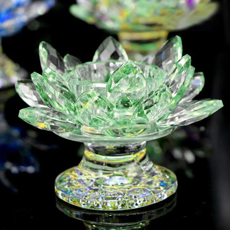 Bougeoir en cristal en forme de fleur de lotus pour la maison ou le bureau