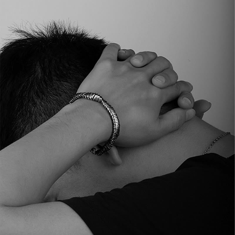 Bracelet chaîne de guérison de richesse au design torsadé vintage en argent sterling 925 Buddha Stones - image 12