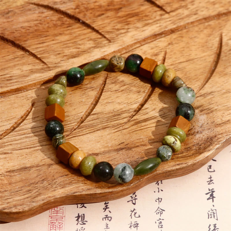 Bracelet de protection en agate et jaspe en Buddha Stones