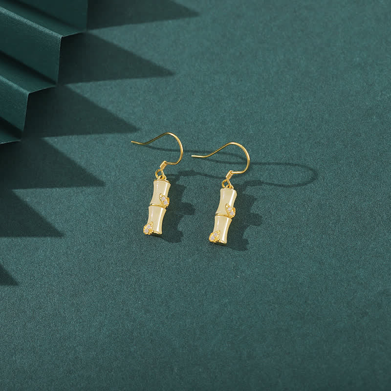 Boucles d'oreilles pendantes porte-bonheur en argent sterling 925 avec jade chrysobéryl œil de chat agate rouge bambou - image 3