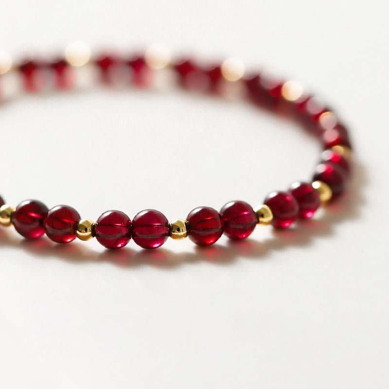 Bracelet Buddha Stones en or 14 carats avec grenat naturel et cinabre - image 6