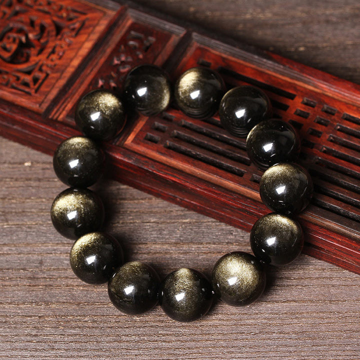 Bracelet de purification en obsidienne tibétaine Buddha Stones
