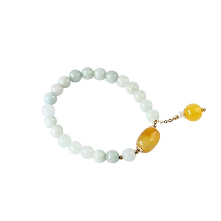 Bracelet de protection en agate de jade blanc naturel Buddha Stones