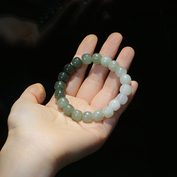 Bracelet de bénédiction porte-bonheur en jade dégradé de Buddha Stones