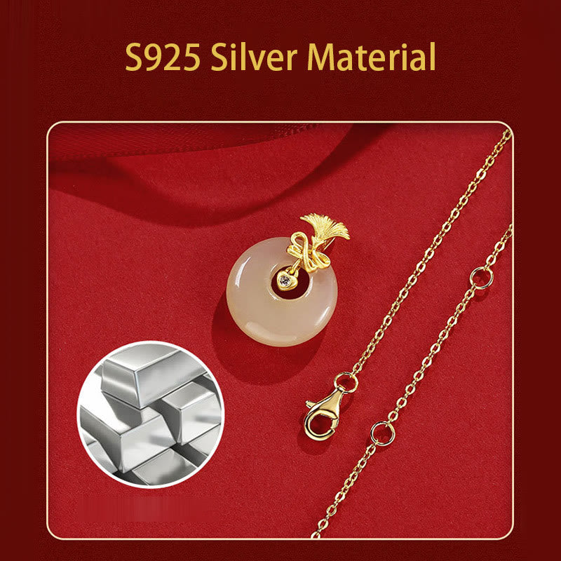 Collier pendentif fleur d'œillet en jade Hetian naturel en argent sterling 925 Buddha Stones - image 7
