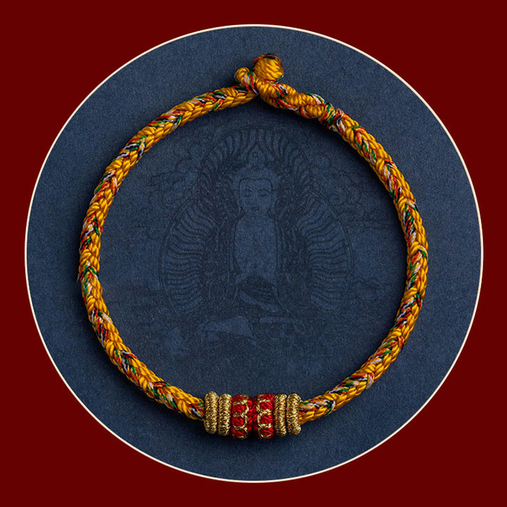 Bracelet en corde tressée fait main en Buddha Stones du zodiaque chinois du Tibet