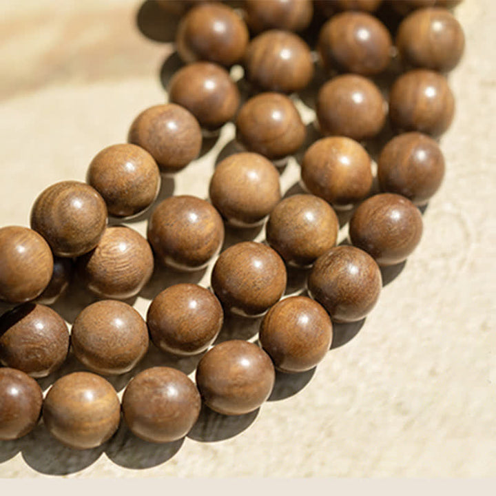 Bracelet de paix positive en bois de santal vert