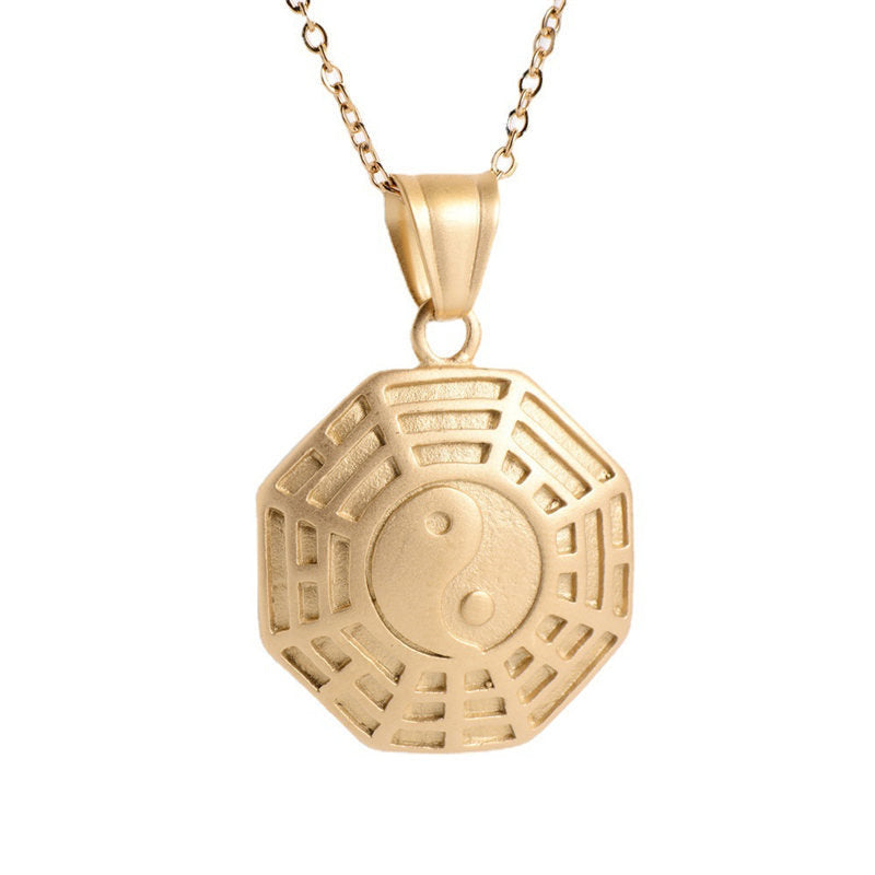 Collier pendentif en acier titane Bagua Yin Yang Balance - image 7
