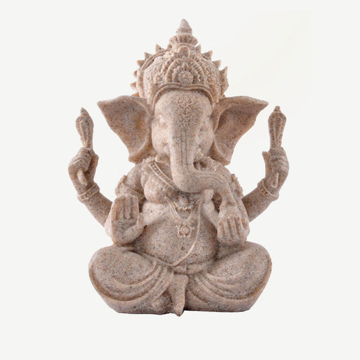Buddha Stones Ganesh Ganpati Statue d'éléphant Richesse Bénédiction Décoration de la maison