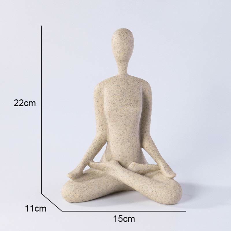 Sculpture abstraite en résine représentant un exercice de méditation et de yoga, décoration de bureau