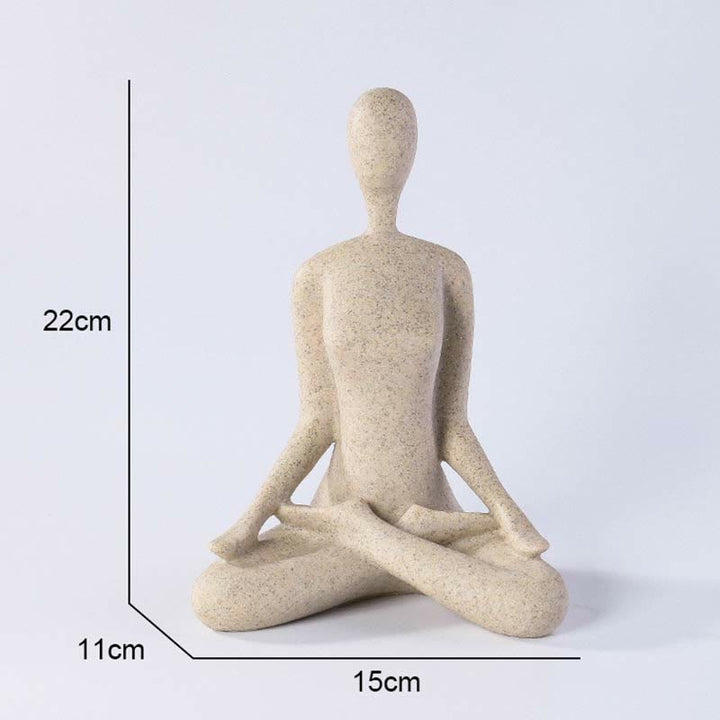 Sculpture abstraite en résine représentant un exercice de méditation et de yoga, décoration de bureau