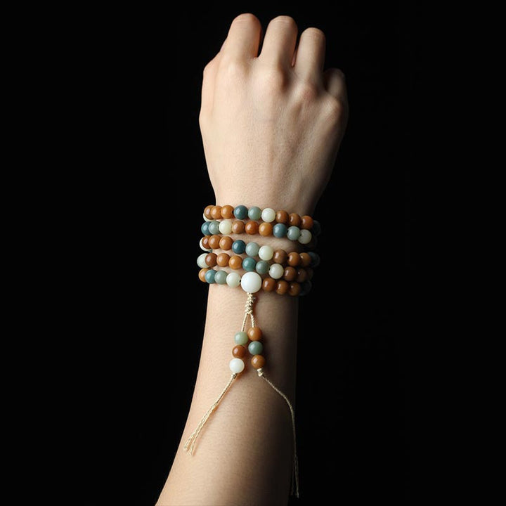 Bracelet Mala Bodhi Seed Harmony Sagesse avec Buddha Stones