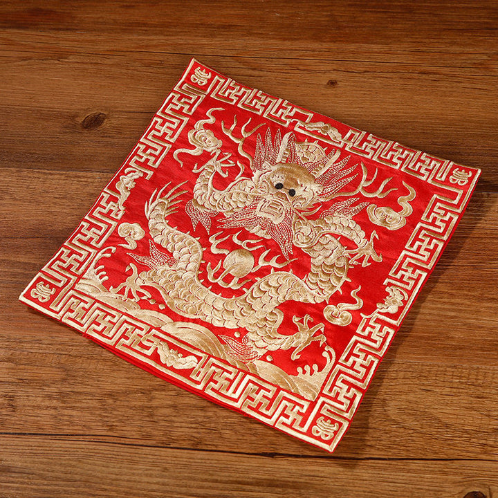Buddha Stones Pierres Grue Phénix Dragon Kirin Dessous de verre carré Kung Fu