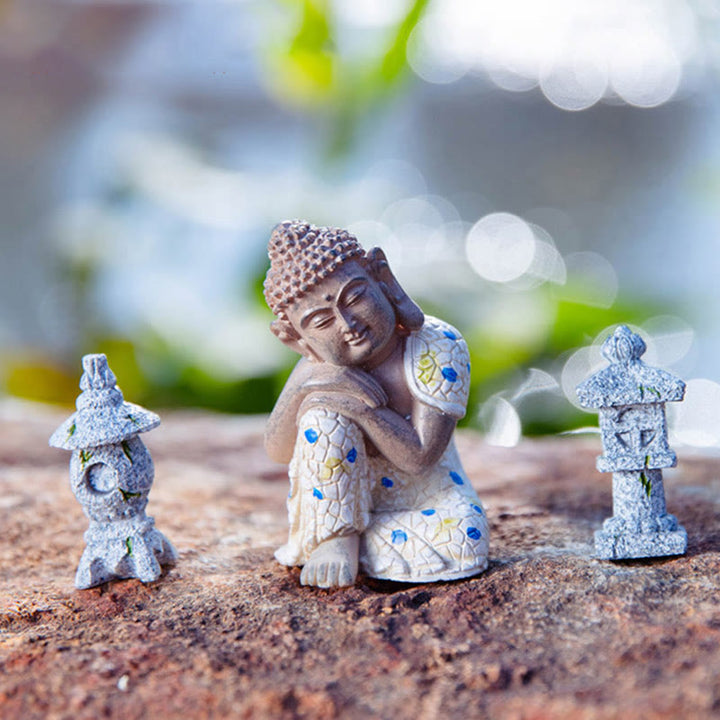 Statue de Bouddha Zen en Méditation Sérénité Figurine en Résine Décoration de la Maison