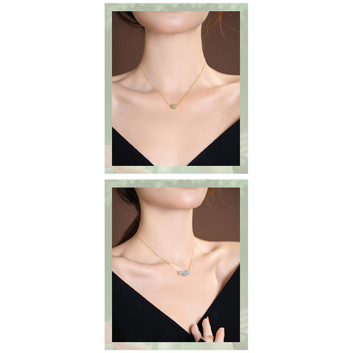 Collier pendentif papillon Bouddha rieur en argent sterling 925 avec jade Hetian naturel cyan - image 15