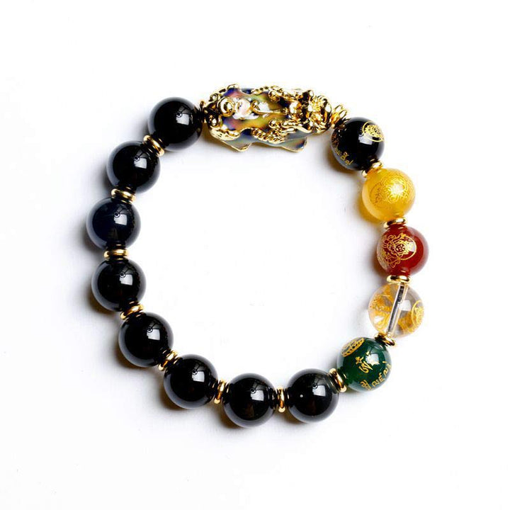 Bracelet de richesse en obsidienne Pixiu changeant de couleur Buddha Stones - image 2