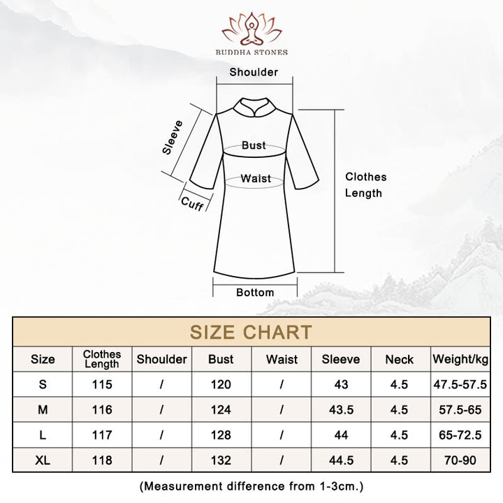 Robe qipao vintage en soie de Buddha Stones 100 % 6 momme avec broderie de fleurs et de papillons pour femme - Noir - Tableau des tailles - image 19