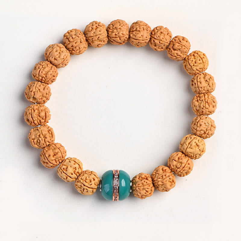Bracelet de richesse et de bon augure en Buddha Stones tibétaines Rudraksha Bodhi Seed