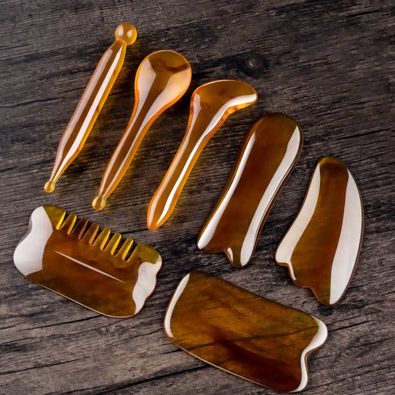 Ensemble d'outils de massage du corps entier en résine Gua Sha