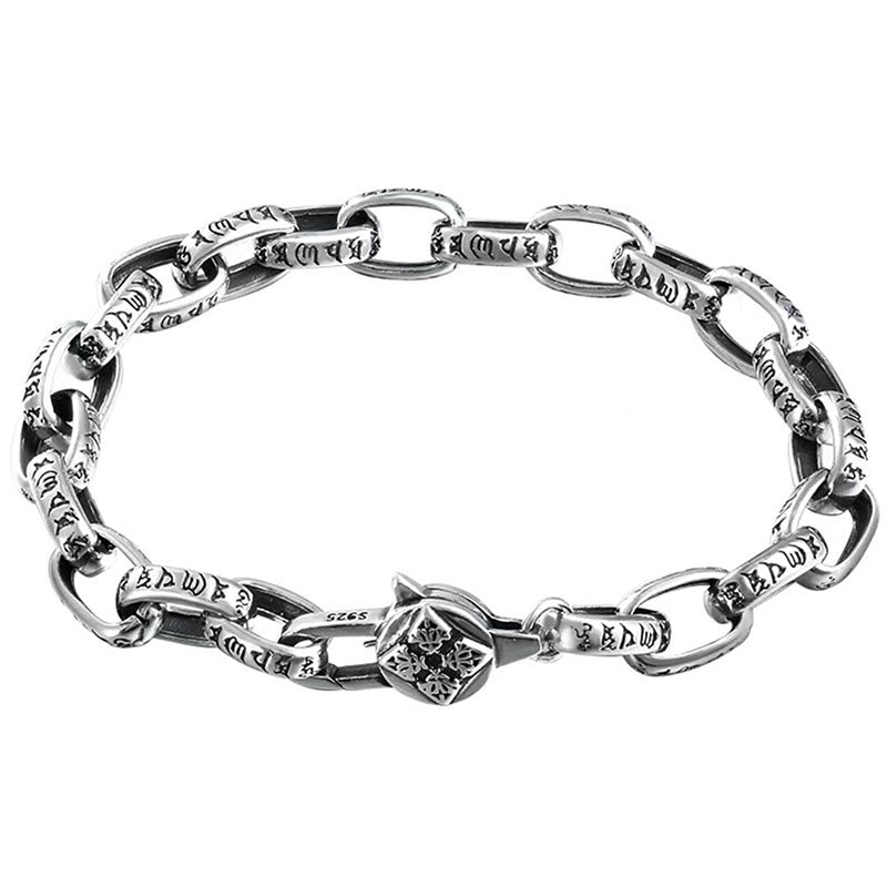 Bracelet de sagesse gravé en cuivre double Dorje Buddha Stones Om Mani Padme Hum