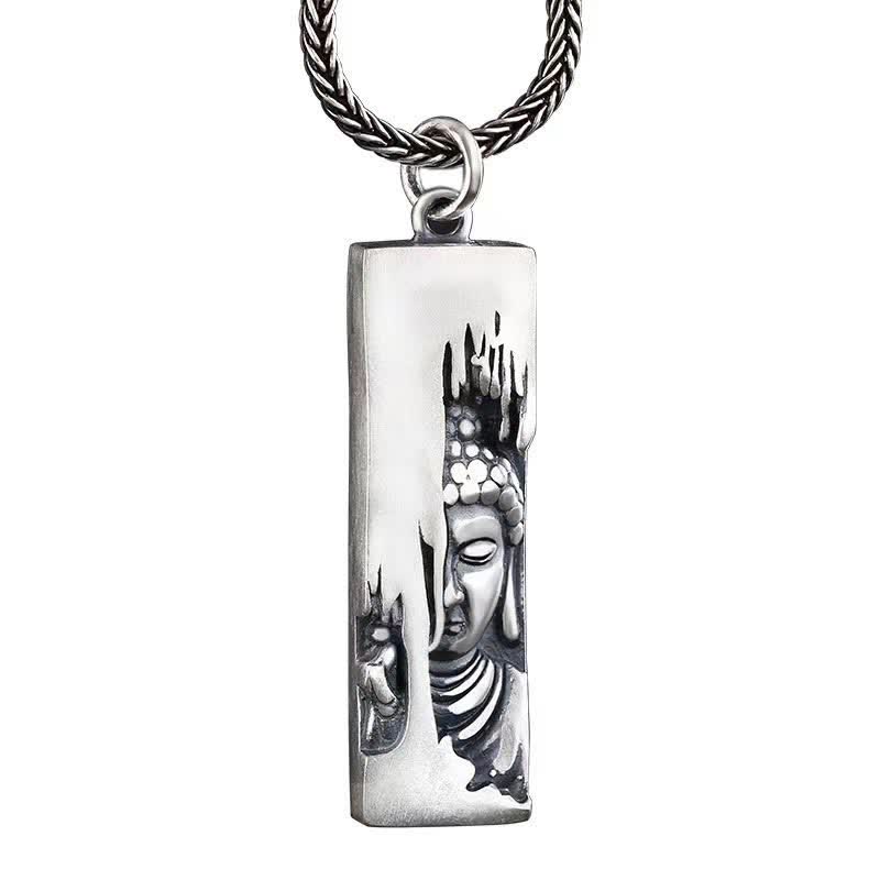 Buddha Stones Tathagata Bouddha Force Protection Amulette Porte-bonheur Collier Pendentif Style Vintage - Bouddha + chaîne torsadée de 60 cm - image 15