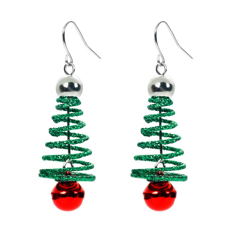 Boucles d'oreilles pendantes en forme de sapin de Noël