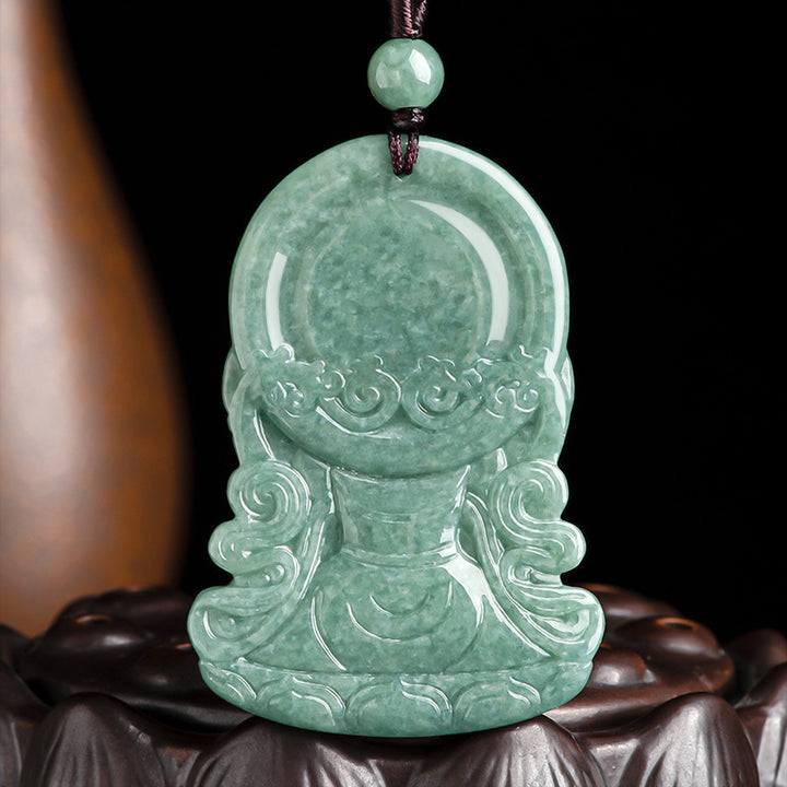 Collier de bénédiction en jade naturel à quatre bras Avalokitesvara - image 8
