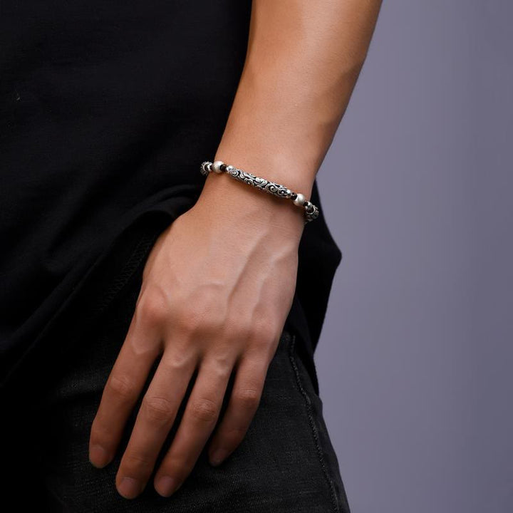 Bracelet en fil de richesse en argent sterling 999 fait main en cuivre et Buddha Stones du Tibet