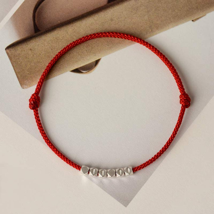 Bracelet de cheville tressé en argent sterling 925 Buddha Stones rouge