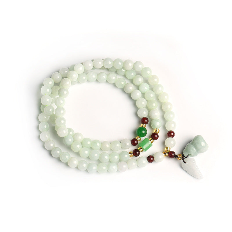 Bracelet d'abondance en calebasse Pixiu en jade naturel et Buddha Stones - 1 - image 0