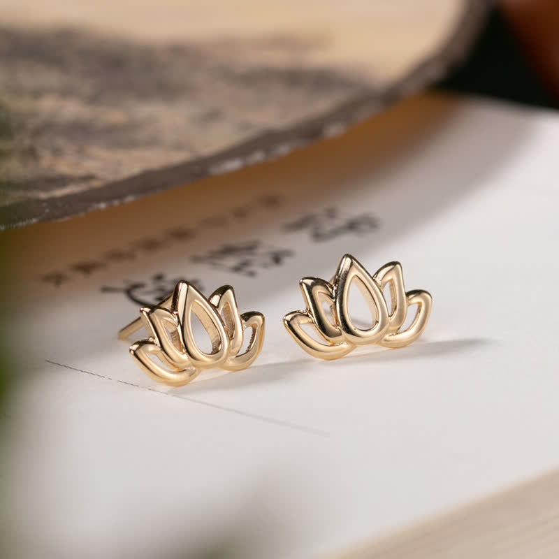 Boucles d'oreilles en argent sterling 925 avec Buddha Stones et bénédiction de la fleur de lotus - image 2