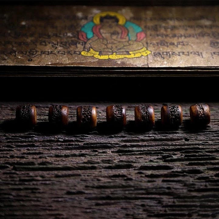 Bracelet de force en os de yak tibétain fait main en argent sterling 925 avec Buddha Stones et signe du zodiaque chinois