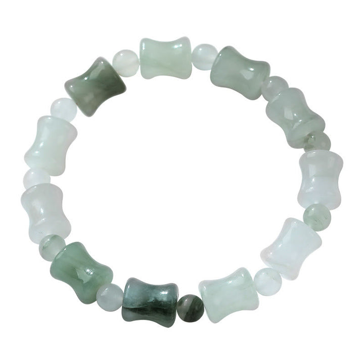 Bracelet porte-bonheur en jade et coquille de noix de coco Buddha Stones et motif bambou