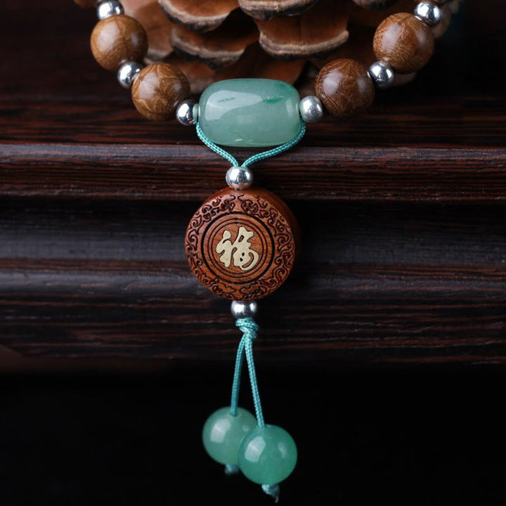 Bracelet de protection du bonheur en bois d'Abelia Biflora