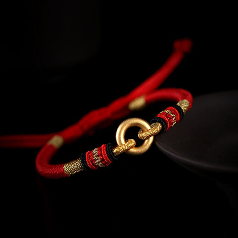 Bracelet Feng Shui porte-bonheur en corde rouge pour couple avec Buddha Stones