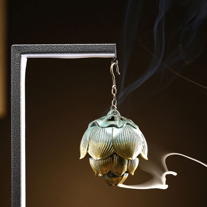 Brûleur d'encens suspendu en Buddha Stones et lotus pour méditation - image 6