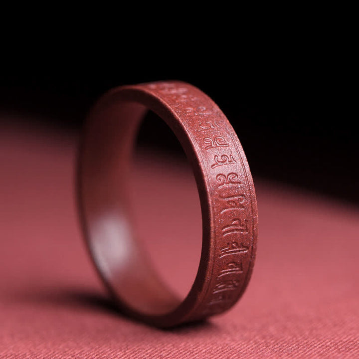 Bague de bénédiction de nuages ​​de Buddha Stones Cinabre Om Mani Padme Hum - Om Mani Padme Hum - 22 mm - image 6