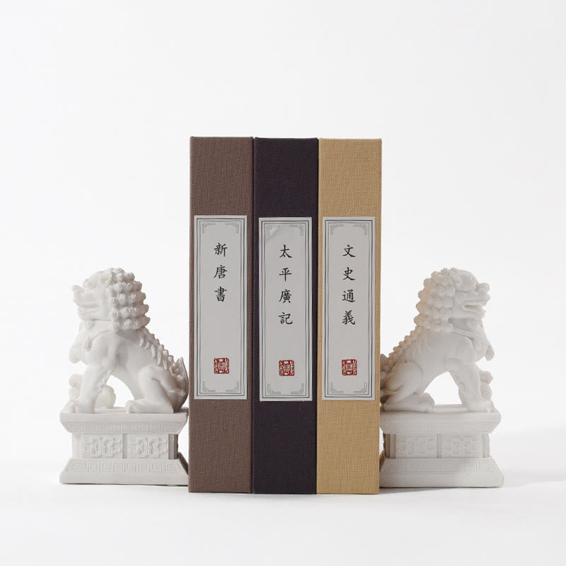Lot de 2 statues de lion en résine pour décoration de maison ou de bureau