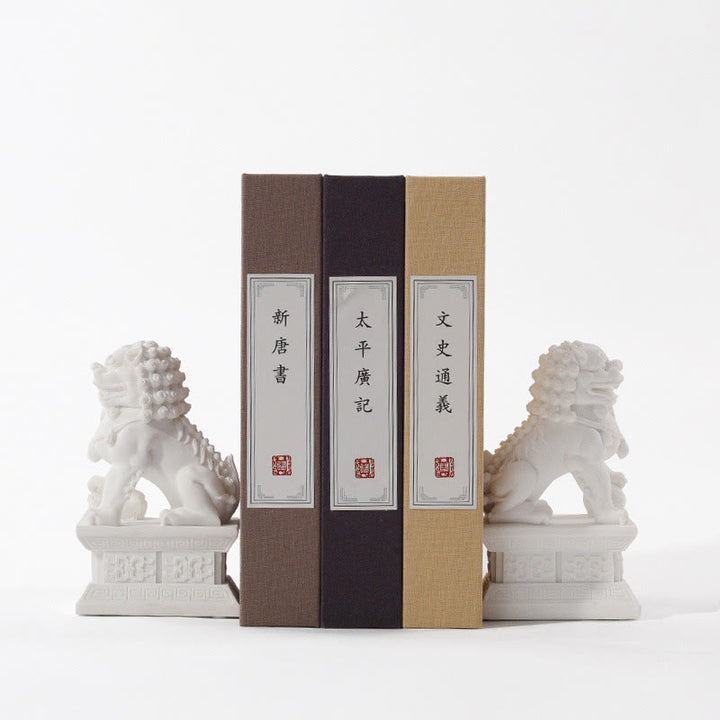 Lot de 2 statues de lion en résine pour décoration de maison ou de bureau