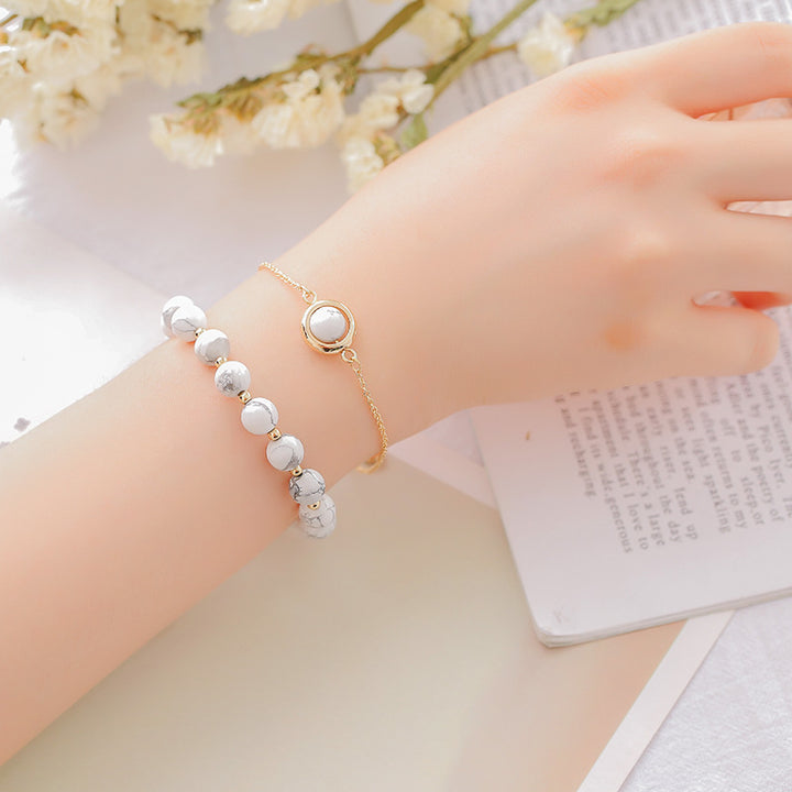 Bracelet positif en cristal de quartz fraise et pierre de soleil Buddha Stones
