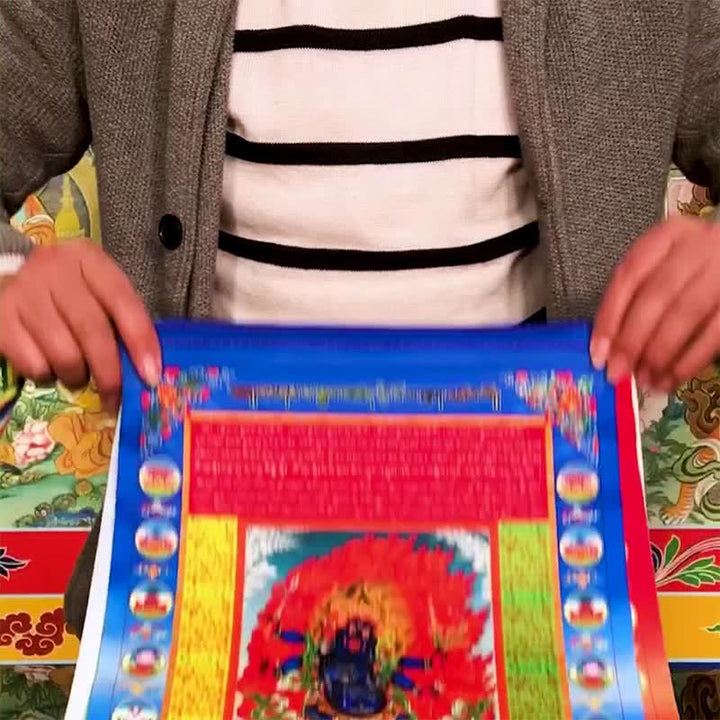 Buddha Stones Drapeau de prière extérieur tibétain à 10 couleurs représentant le Bouddha Cheval du Vent, symbole de guérison et de bon augure - image 3