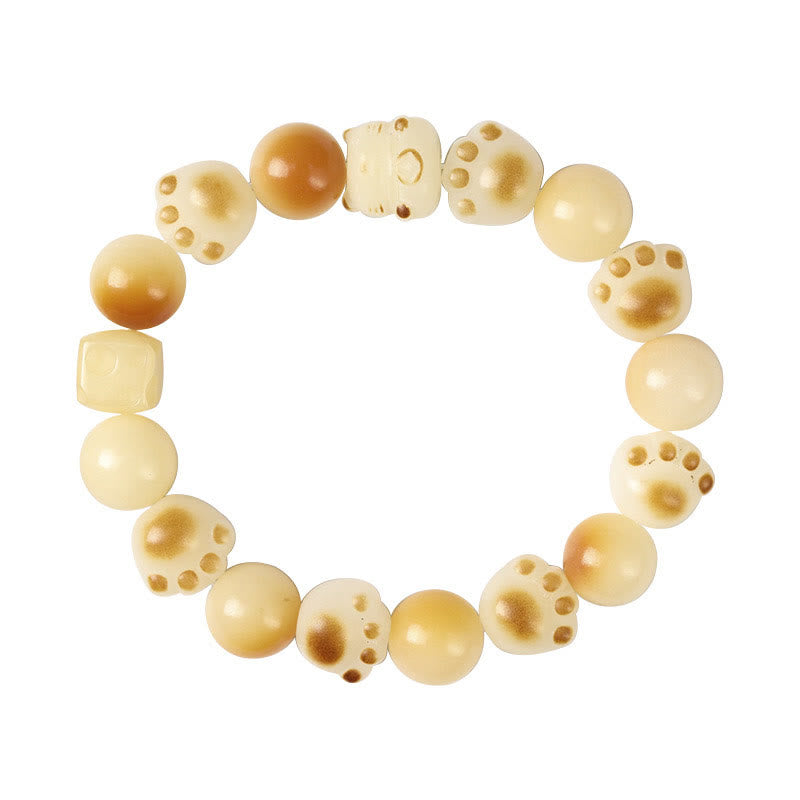 Bracelet porte-bonheur en bois de santal avec graines de Bodhi naturelles et Buddha Stones, tête de chat mignon et porte-bonheur, griffe de paix - image 22