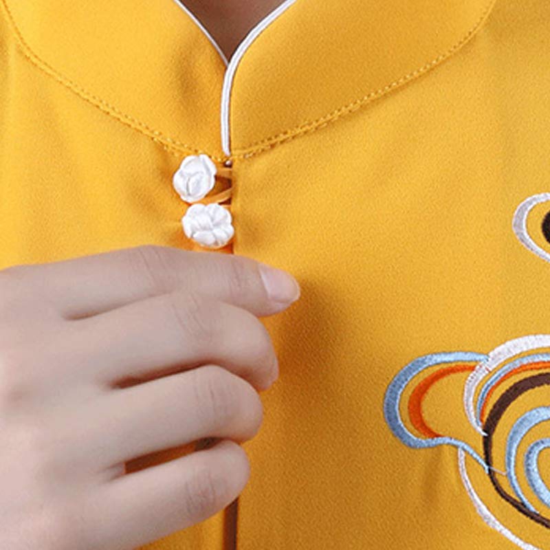 Ensemble de vêtements unisexe avec broderie de Buddha Stones et nuages de bon augure, méditation, prière, spirituel, zen, tai-chi, qigong