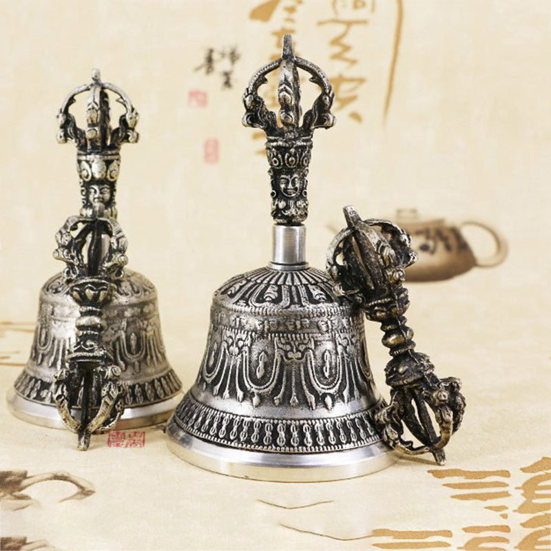 Ensemble de décoration en cuivre avec cloche de méditation tibétaine et vajra dorje Buddha Stones - image 23
