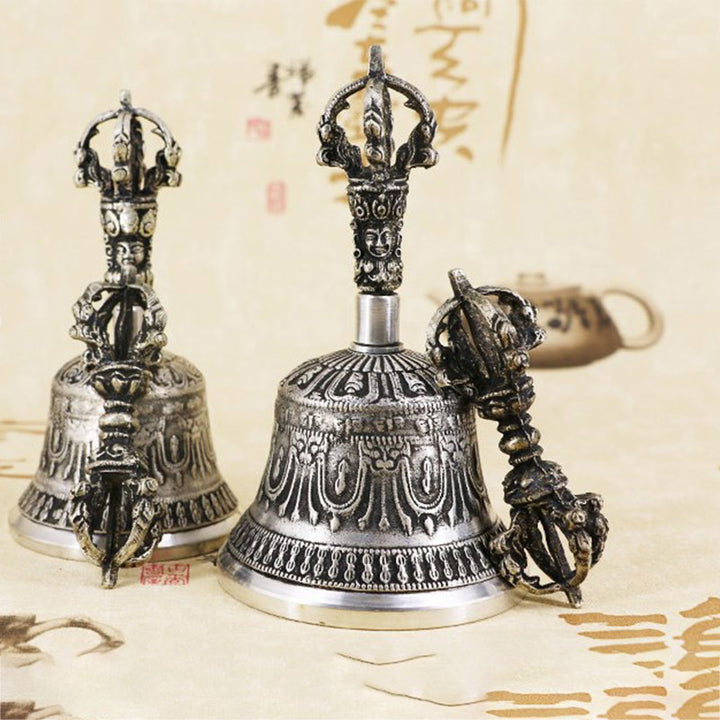 Ensemble de décoration en cuivre avec cloche de méditation tibétaine et vajra dorje Buddha Stones - image 23