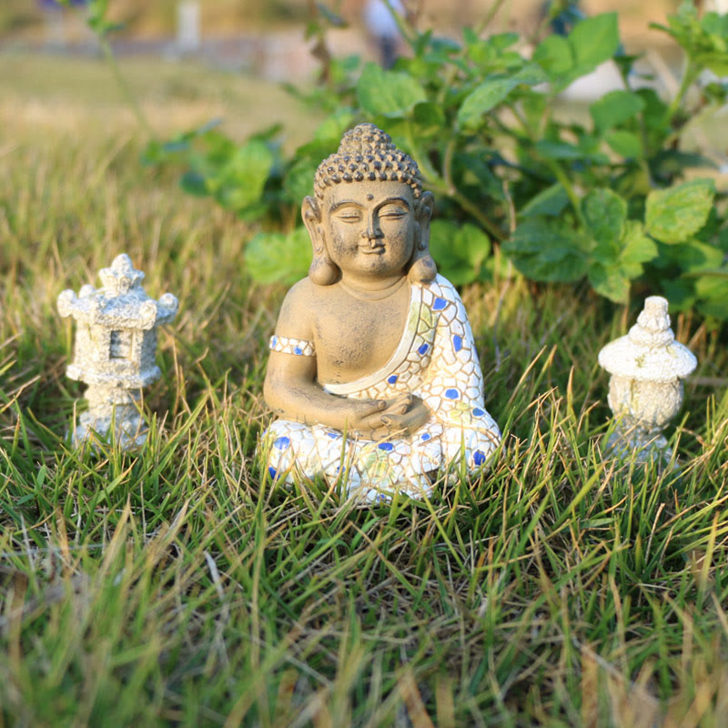 Statue de Bouddha Zen en Méditation Sérénité Figurine en Résine Décoration de la Maison